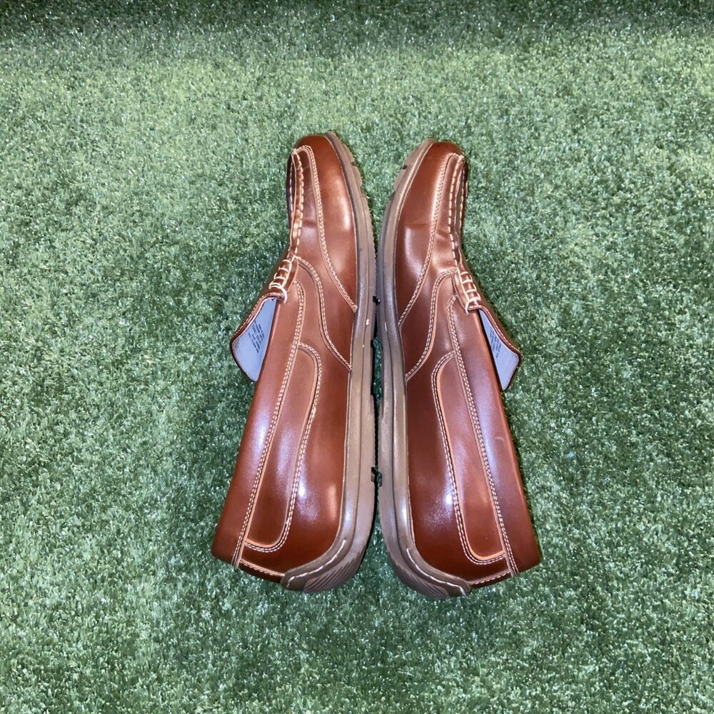 Nunn Bush Men’s 10.5 Shoes Brown Leather Slip On Loafers Moccasin Deck Shoes - Picture 12 of 13